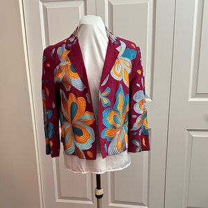 Vibrant Floral Embroidered Blazer